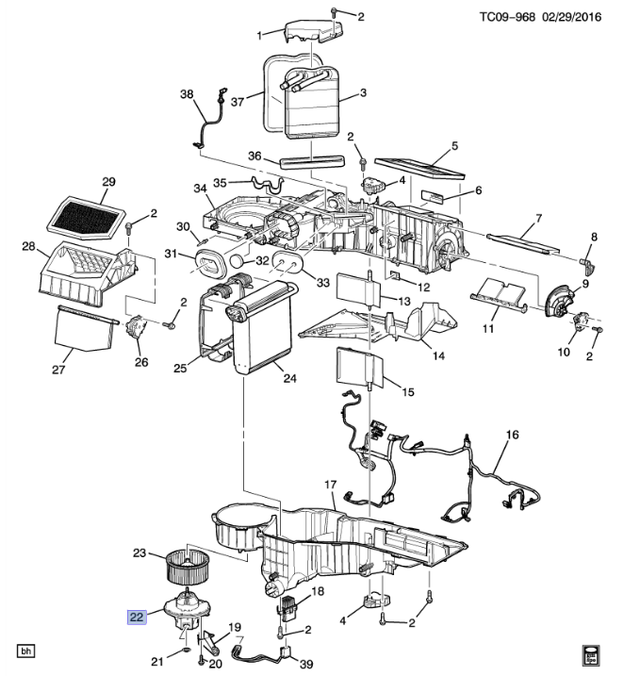 BLOWER MOTOR (Includes 2123 in diagram) GM (22741027) GMPartsNow